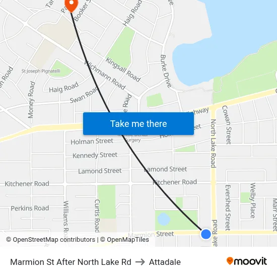 Marmion St After North Lake Rd to Attadale map