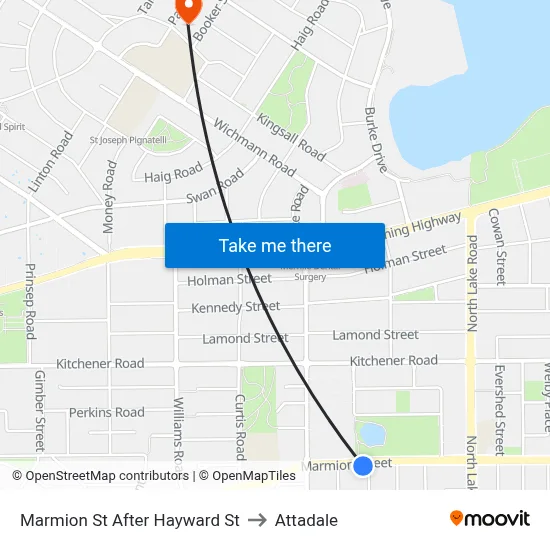 Marmion St After Hayward St to Attadale map