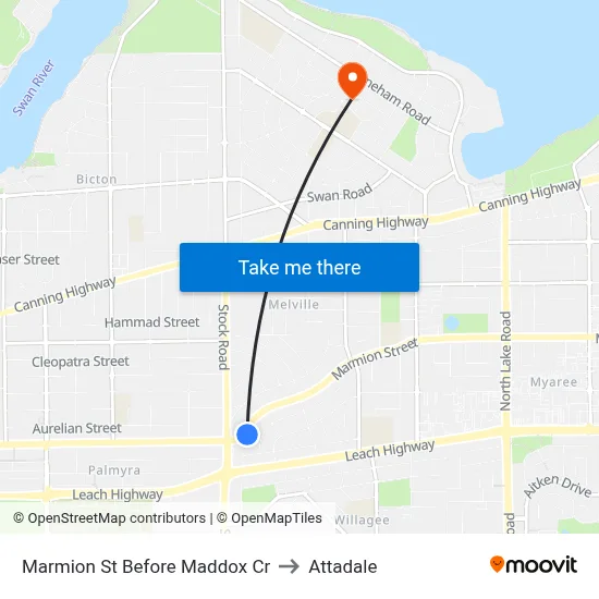 Marmion St Before Maddox Cr to Attadale map