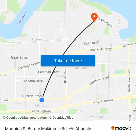 Marmion St Before Mckimmie Rd to Attadale map