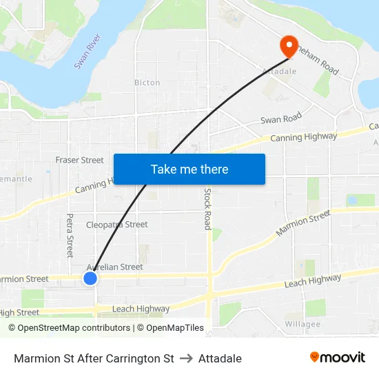 Marmion St After Carrington St to Attadale map