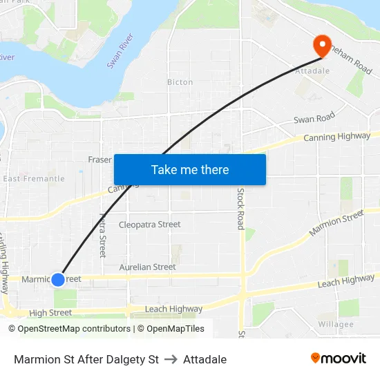 Marmion St After Dalgety St to Attadale map