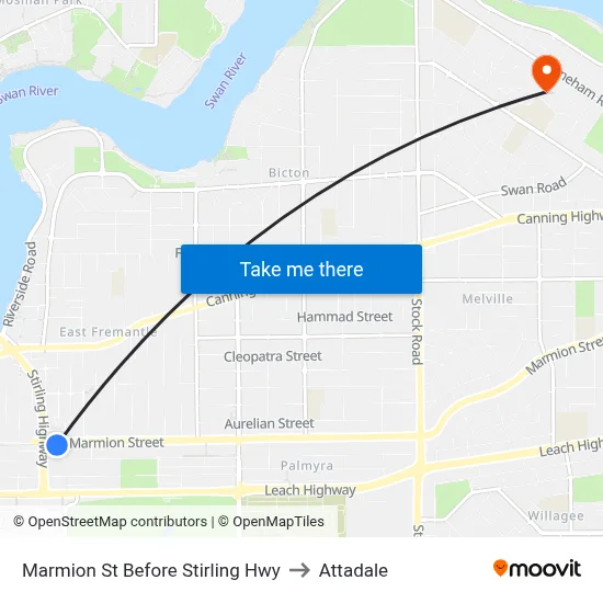 Marmion St Before Stirling Hwy to Attadale map