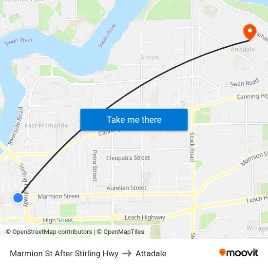 Marmion St After Stirling Hwy to Attadale map