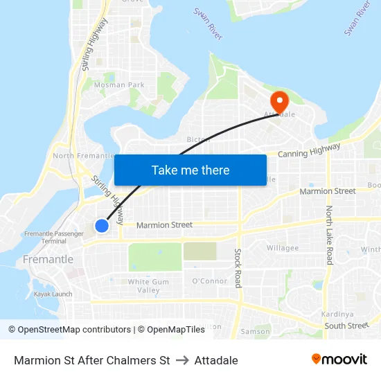 Marmion St After Chalmers St to Attadale map