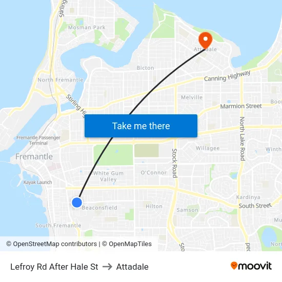 Lefroy Rd After Hale St to Attadale map