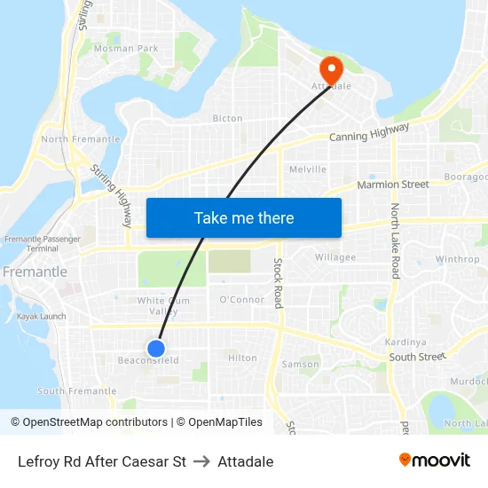 Lefroy Rd After Caesar St to Attadale map