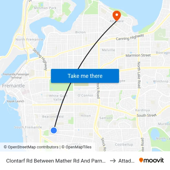 Clontarf Rd Between Mather Rd And Parnell Rd to Attadale map