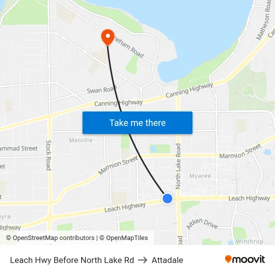 Leach Hwy Before North Lake Rd to Attadale map