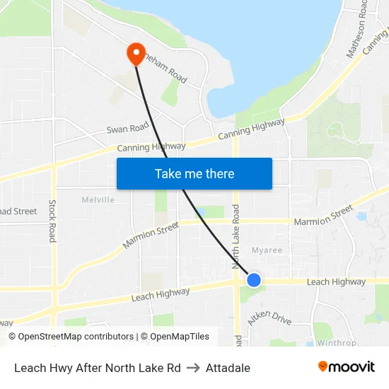 Leach Hwy After North Lake Rd to Attadale map