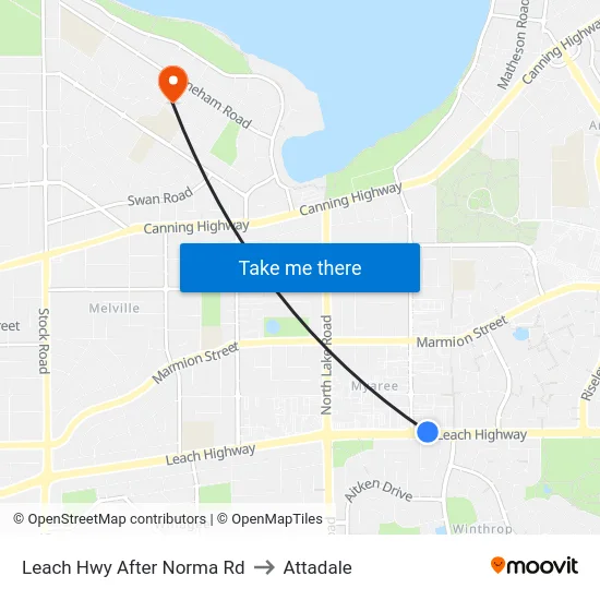 Leach Hwy After Norma Rd to Attadale map