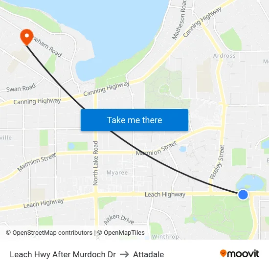 Leach Hwy After Murdoch Dr to Attadale map