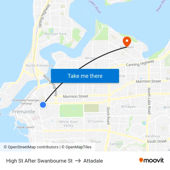 High St After Swanbourne St to Attadale map