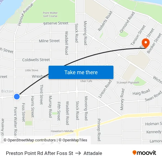 Preston Point Rd After Foss St to Attadale map