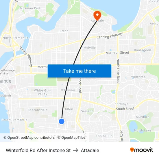 Winterfold Rd After Instone St to Attadale map