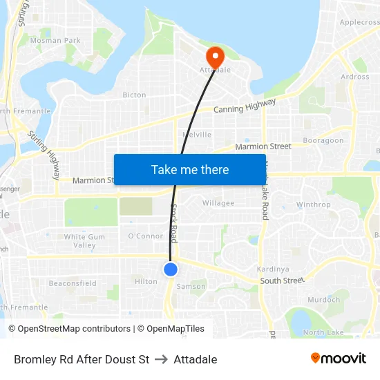 Bromley Rd After Doust St to Attadale map