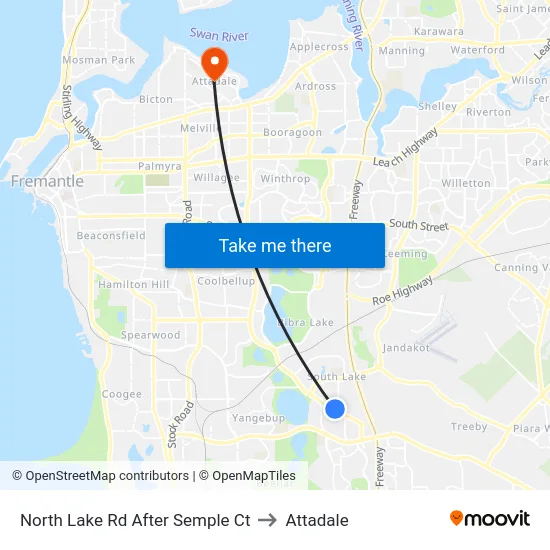 North Lake Rd After Semple Ct to Attadale map