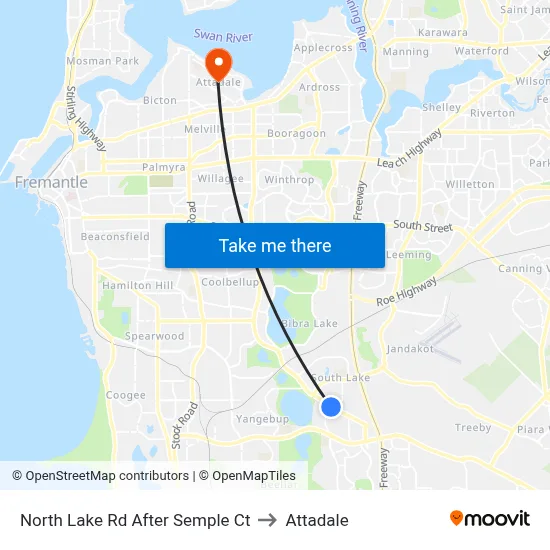 North Lake Rd After Semple Ct to Attadale map