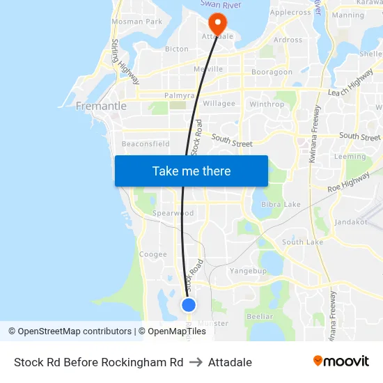 Stock Rd Before Rockingham Rd to Attadale map
