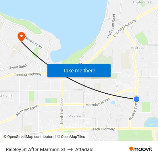 Riseley St After Marmion St to Attadale map