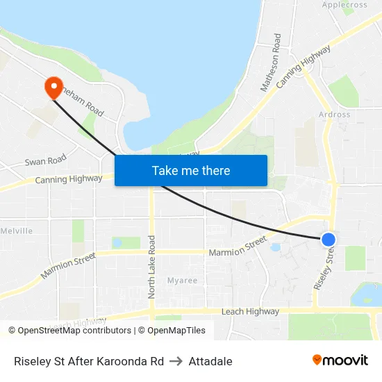 Riseley St After Karoonda Rd to Attadale map
