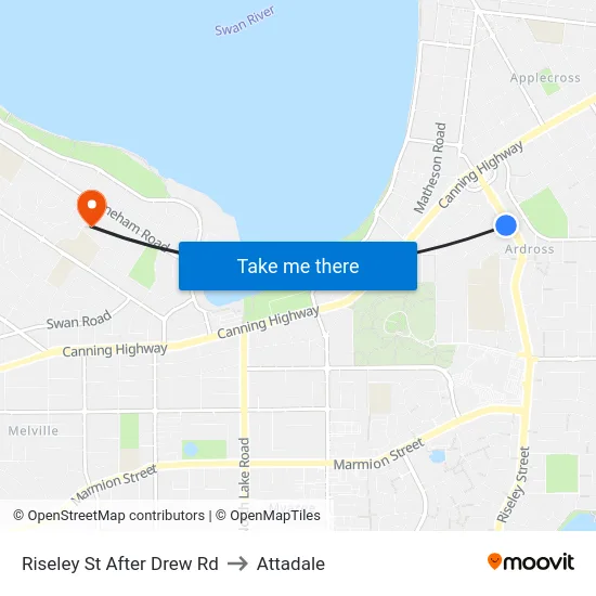 Riseley St After Drew Rd to Attadale map