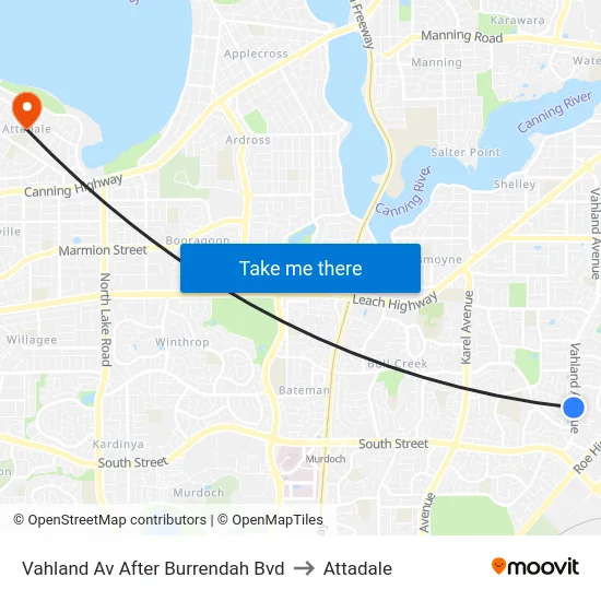 Vahland Av After Burrendah Bvd to Attadale map