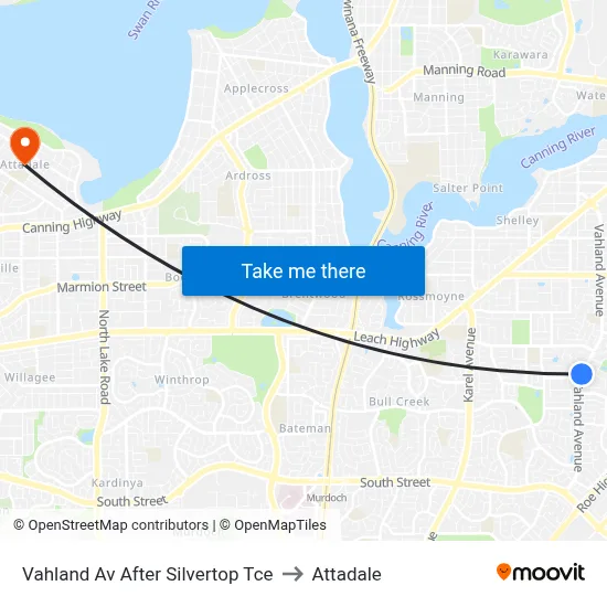 Vahland Av After Silvertop Tce to Attadale map