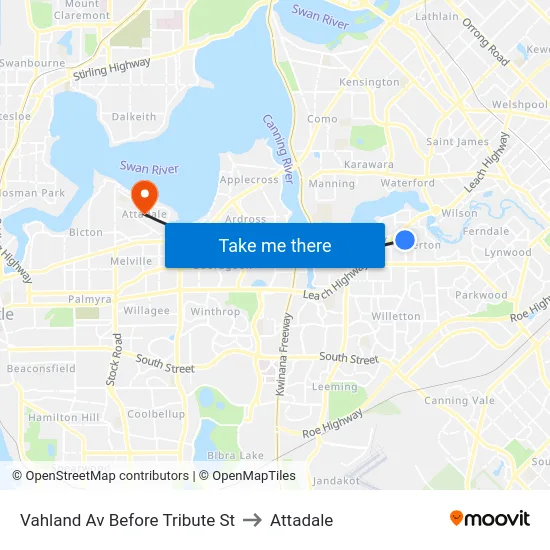 Vahland Av Before Tribute St to Attadale map