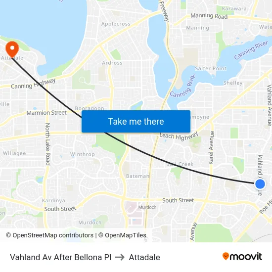 Vahland Av After Bellona Pl to Attadale map