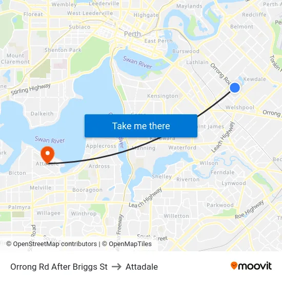 Orrong Rd After Briggs St to Attadale map