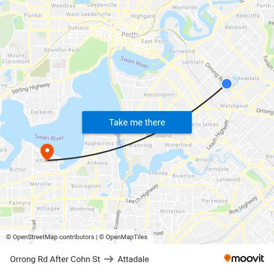 Orrong Rd After Cohn St to Attadale map