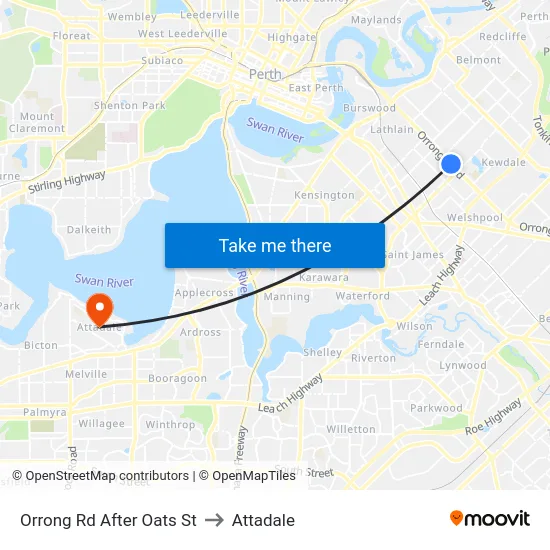 Orrong Rd After Oats St to Attadale map