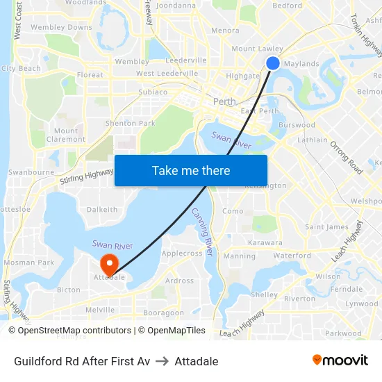 Guildford Rd After First Av to Attadale map