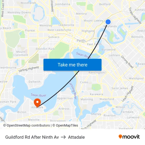 Guildford Rd After Ninth Av to Attadale map
