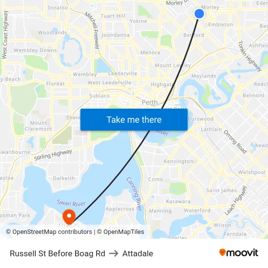 Russell St Before Boag Rd to Attadale map