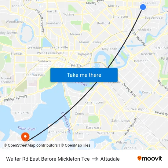 Walter Rd East Before Mickleton Tce to Attadale map