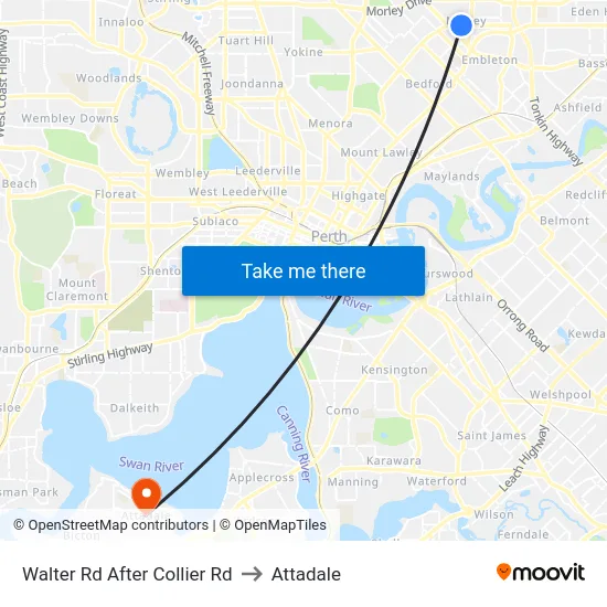 Walter Rd After Collier Rd to Attadale map