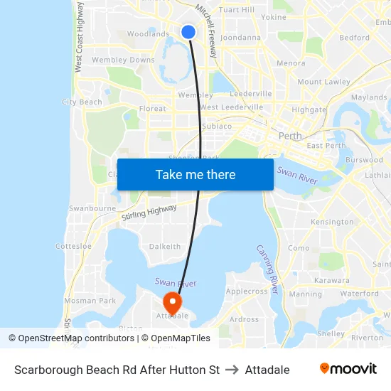 Scarborough Beach Rd After Hutton St to Attadale map