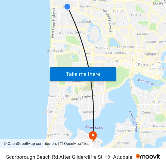Scarborough Beach Rd After Gildercliffe St to Attadale map