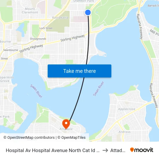 Hospital Av Hospital Avenue North Cat Id 114 to Attadale map