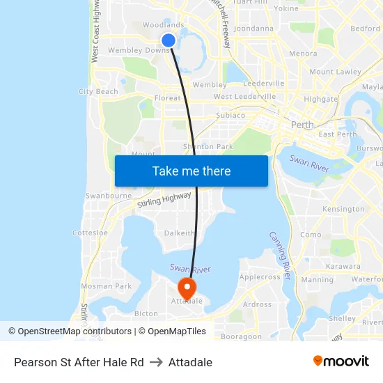 Pearson St After Hale Rd to Attadale map