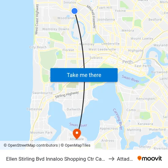 Ellen Stirling Bvd Innaloo Shopping Ctr Cat Id 4 to Attadale map