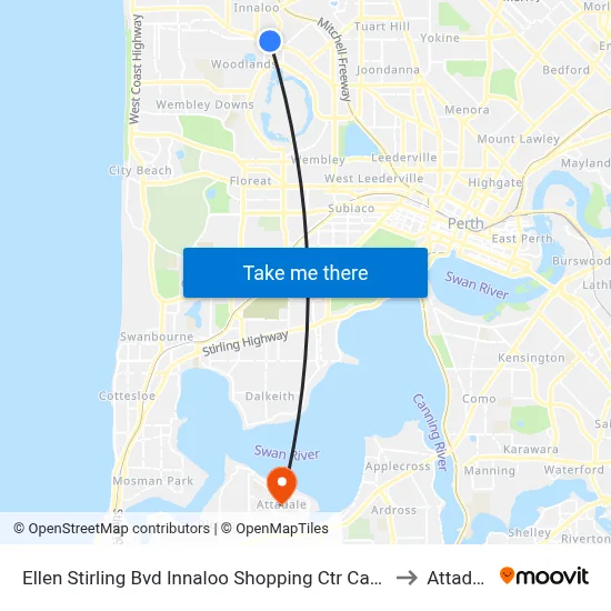 Ellen Stirling Bvd Innaloo Shopping Ctr Cat Id 35 to Attadale map