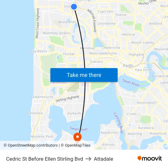 Cedric St Before Ellen Stirling Bvd to Attadale map