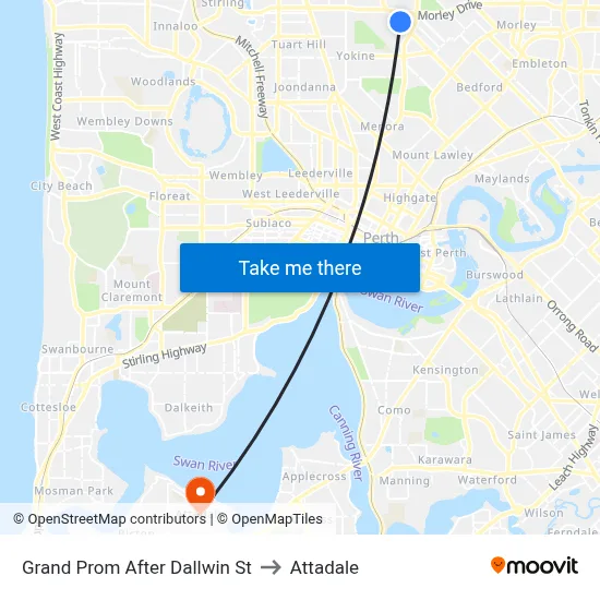 Grand Prom After Dallwin St to Attadale map