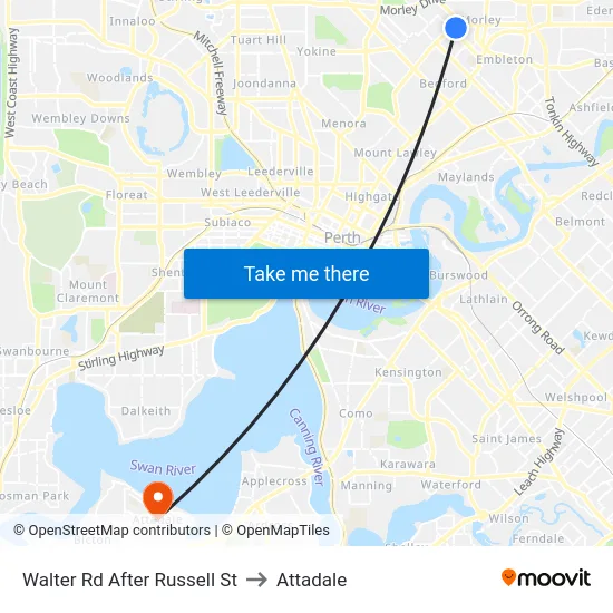 Walter Rd After Russell St to Attadale map