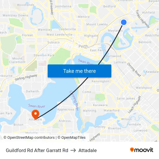 Guildford Rd After Garratt Rd to Attadale map