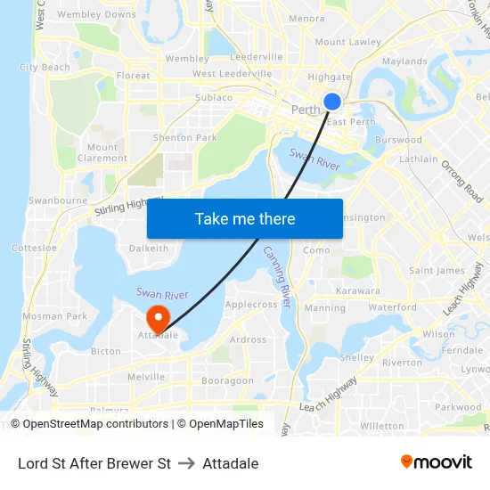 Lord St After Brewer St to Attadale map