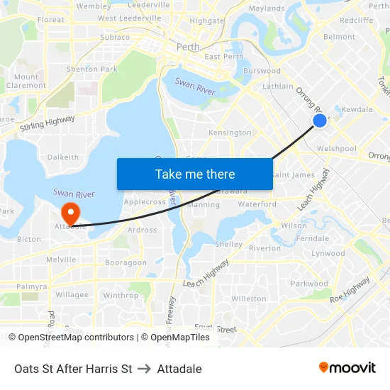 Oats St After Harris St to Attadale map